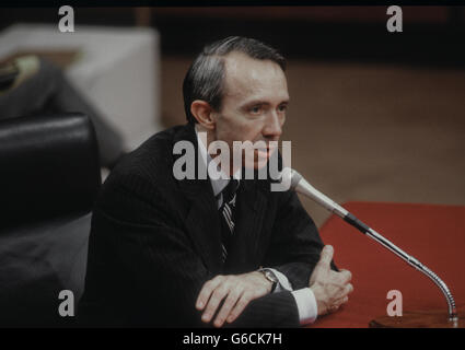 Judge David Souter testifies at his confirmation hearings before the Senate Judiciary Committee  Credit: Mark Reinstein Stock Photo