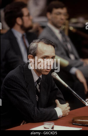 Judge David Souter testifies at his confirmation hearings before the Senate Judiciary Committee  Credit: Mark Reinstein Stock Photo