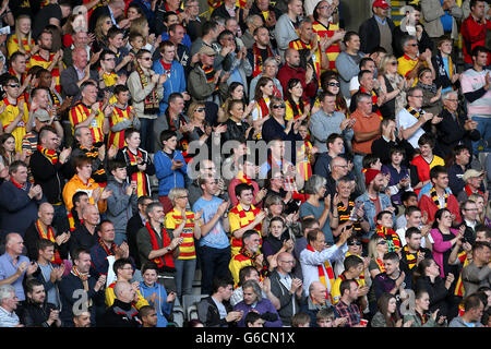 Partick Thistle fans in the stands show their support ahead of the ...