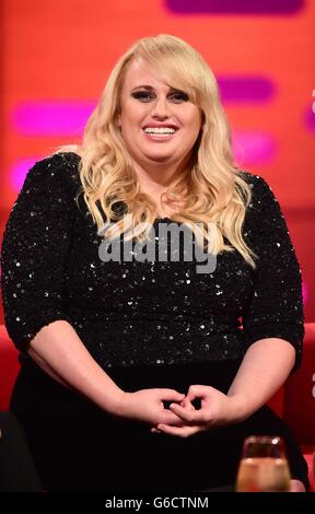 Rebel Wilson during the filming of the Graham Norton Show, at The London Studios, south London, to be aired on BBC One on Friday evening. Stock Photo