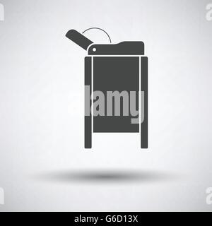 Baby swaddle table icon on gray background, round shadow. Vector illustration. Stock Vector