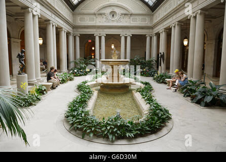 Garden Court in Henry Clay Frick House of the Frick Collection Museum, NYC. Garden Court was designed by John Russell Pop Stock Photo