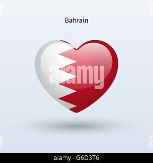 Bahrain country heart. Love Bahrain national flag vector illustration ...