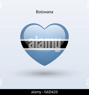 Love Botswana symbol. Heart flag icon. Stock Vector