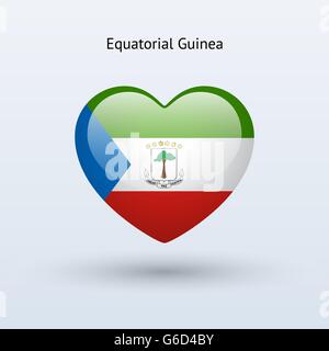 Love Equatorial Guinea symbol. Heart flag icon. Stock Vector