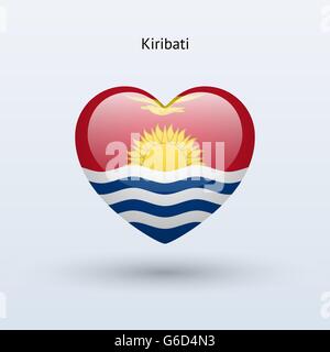 Love Kiribati symbol. Heart flag icon. Stock Vector
