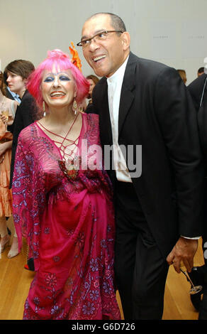 Fashion designers Zandra Rhodes and Bruce Oldfield attending the Royal College of Art Graduate Fashion show at RCA (Royal College of Art), west London. Stock Photo