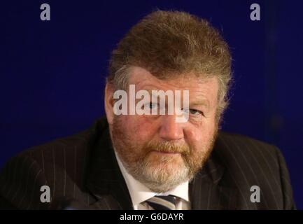 Dr James Reilly TD is Minister for Health and Deputy Leader of Fine Gael, speaks to the media on the final day of the Fine Gael party think in at the Heritage Hotel, Killenard, Co Laois. Stock Photo