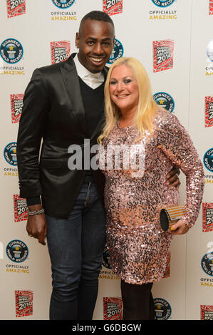 Vanessa Feltz and Ben Ofoedu arriving at the Guinness World Records 2014 Launch Party, at One Marylebone, in central London. Stock Photo