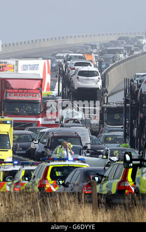 Isle of Sheppey bridge crash Stock Photo