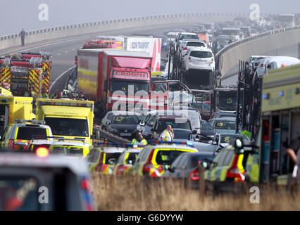 Isle of Sheppey bridge crash Stock Photo