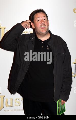 Johnny Vegas arrives at the UK Premiere of Justin and the Knights of Valour at the May Fair Hotel, London. Stock Photo