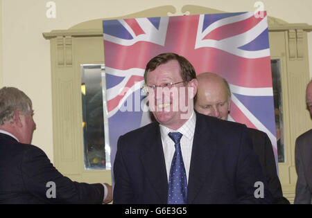 Ulster Unionist leader David Trimble after an Ulster Unionist Council meeting in Belfast on the British and Irish Government's plan for the future of the peace process. Stock Photo