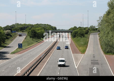 M1 Motorway in Northern Ireland. Looking west at Junction 10 Stock ...
