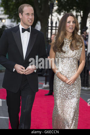 The Duke and Duchess of Cambridge arriving at the inaugural Tusk Conservation Awards at the Royal Society, London. Stock Photo