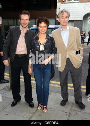 Actors Ralph Fiennes, Francesca Annis and Kevin Kline, arriving at the Odeon Covent Garden in London for the UK charity film preniere of Hoover Street Revival. Stock Photo