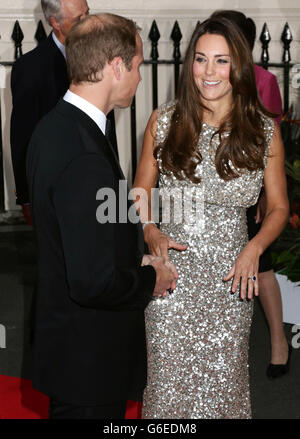 The Duke and Duchess of Cambridge arriving for the inaugural Tusk Conservation Awards - which celebrate outstanding achievement in the field of African conservation - at The Royal Society in central London. Stock Photo