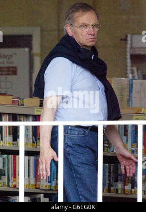 Disgraced Tory peer Lord Archer walks through the library at Hollesley Bay Prison, ahead of his release later this month. Archer, who was sentenced to four years for perjury June 2001, is expected to be released from the open prison near Woodbridge, Suffolk. * ... July 21 2003 after serving half of his sentence. *210703: Lord Archer who was Monday July 21, 2003, due to be released from jail after serving two years of a four-year sentence for perjury. His first appearance as a free man was expected to take place early this morning as he leaves Hollesley Bay open prison, in Suffolk. 18/09/2003: Stock Photo