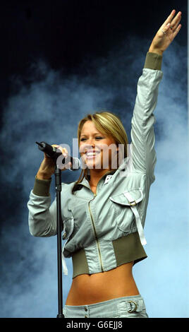 Kimberley Walsh Hebs Live and Loud Concert. Kimberley Walsh from Girls ALoud during the Hebs Live and Loud Concert at Hampden Park, Glasgow. Stock Photo