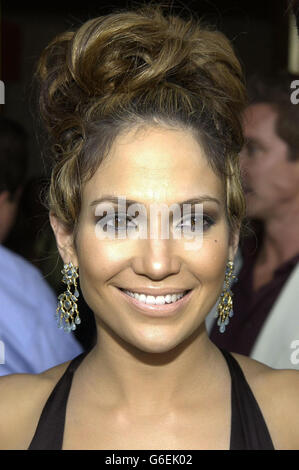 Actress Jennifer Lopez attends the premiere of Gigli, in Los Angeles, California Stock Photo