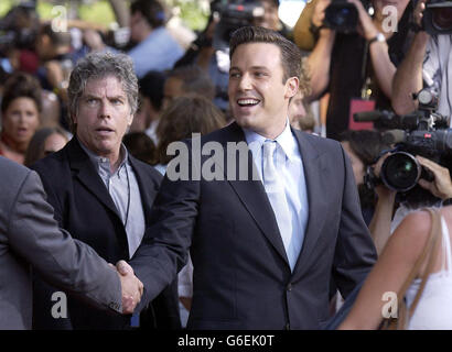 Actor Ben Affleck attends the premiere of his new film Gigli at the Mann National in Los Angeles, USA. Stock Photo