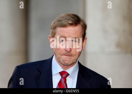 Taoiseach Enda Kenny at Dublin Castle as the Irish Government has suffered an embarrassing defeat in a referendum to abolish the country's upper house of parliament, with 51.7% of the public voting against it. Stock Photo