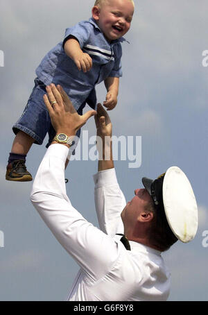 HMS Splendid returns from Gulf Stock Photo