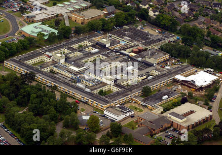 Aerial View of Queen Elizabeth Hospital,Kings Lynn ,Wednesday 1st May 2003 .P/A Photo Andrew Parsons Stock Photo
