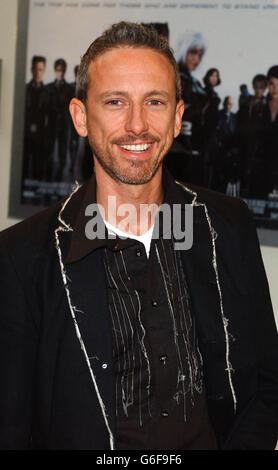 Shoe designer Patrick Cox arrives at the Odeon West End, London, for the UK premiere of X-Men 2. Stock Photo
