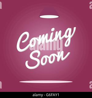 coming soon light in purple colors Stock Vector