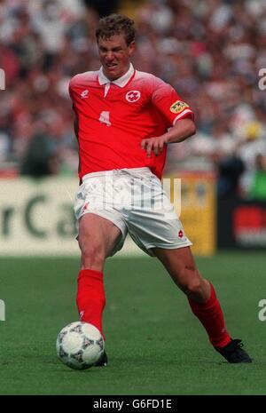 Soccer Euro 96 - England v Switzerland. Stephane Henchoz, Switzerland Stock Photo