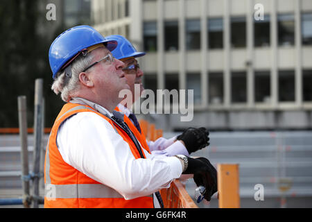The Secretary of State for Transport Patrick McLoughlin visits the London Bridge railway station construction site Stock Photo