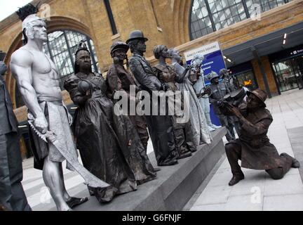King's Cross Station Square. s Cross Square in central London. Stock Photo