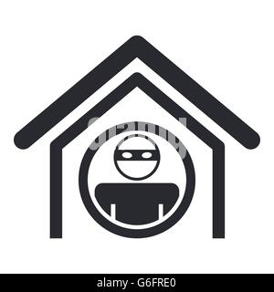 Vector illustration of single isolated home thief icon Stock Vector