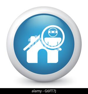 Vector illustration of blue glossy icon. Stock Vector
