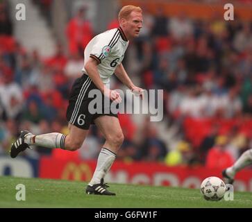 Soccer Euro 96. Germany v Czechoslovakia, Old Trafford. Matthias Sammer, Germany Stock Photo