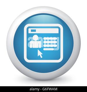 Vector illustration of blue glossy icon. Stock Vector