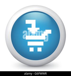 Vector illustration of blue glossy icon. Stock Vector