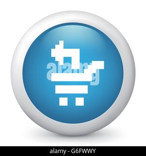 Vector illustration of blue glossy icon. Stock Vector