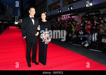 Tom Hanks (left) and Rita Wilson arriving at the 57th BFI London Film Festival Opening Night Gala European Premiere of Captain Phillips at The Odeon, Leicester Square, London. Stock Photo