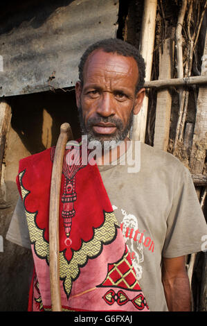 Ethiopian elder of small community  near Bati, Oromia Zone, Amhara Region, Ethiopia Stock Photo