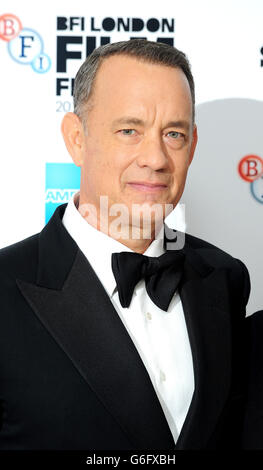 Tom Hanks arriving at the 57th BFI London Film Festival Opening Night Gala European Premiere of Captain Phillips at The Odeon, Leicester Square, London. Stock Photo