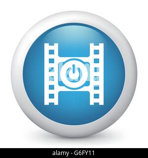 Vector illustration of blue glossy icon. Stock Vector