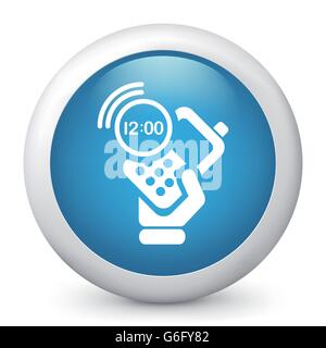 Vector illustration of blue glossy icon. Stock Vector