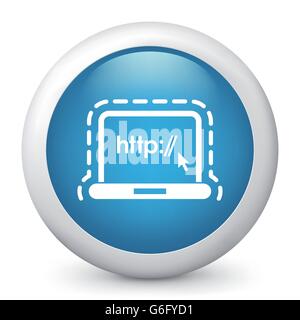Vector illustration of blue glossy icon. Stock Vector