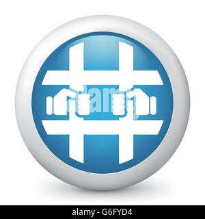 Vector illustration of blue glossy icon. Stock Vector