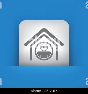 Vector illustration of single blue and gray isolated icon. Stock Vector