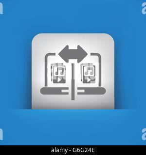 Vector illustration of single blue and gray isolated icon. Stock Vector