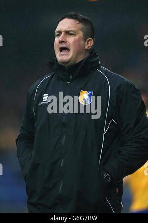 Soccer - Sky Bet League Two - Mansfield Town v Bristol Rovers - One Call Stadium. Mansfield Town's manager Paul Cox on the touchline Stock Photo