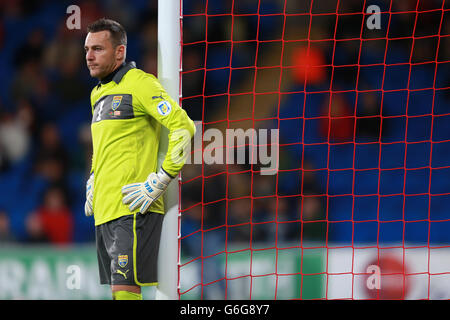 Soccer - FIFA World Cup Qualifying - Group A - Wales v Macedonia - Cardiff City Stadium. Macedonia goalkeeper Tome Pacovski during the FIFA World Cup Qualifying, Group A match Cardiff City Stadium, Cardiff. Stock Photo